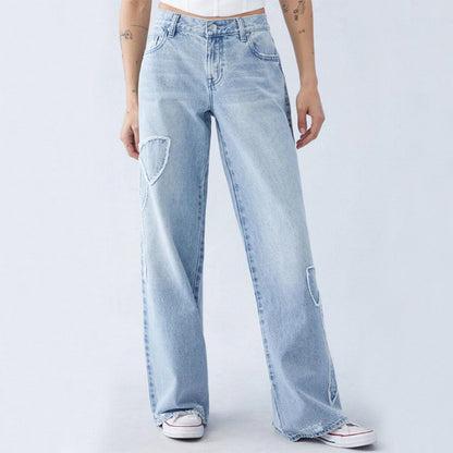 Hot Girl Vibes - Embroidered Butterfly Baggy Jeans | Marvis - Marvis