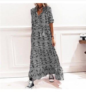 Spooky & Stylish Skull Print Halloween Dress - Perfectly Playful! | Marvis - Marvis