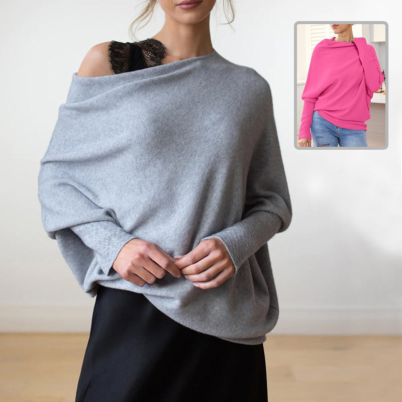 Cozy Meets Chic: Off-Shoulder Batwing Sleeve Sweater | Marvis - Marvis