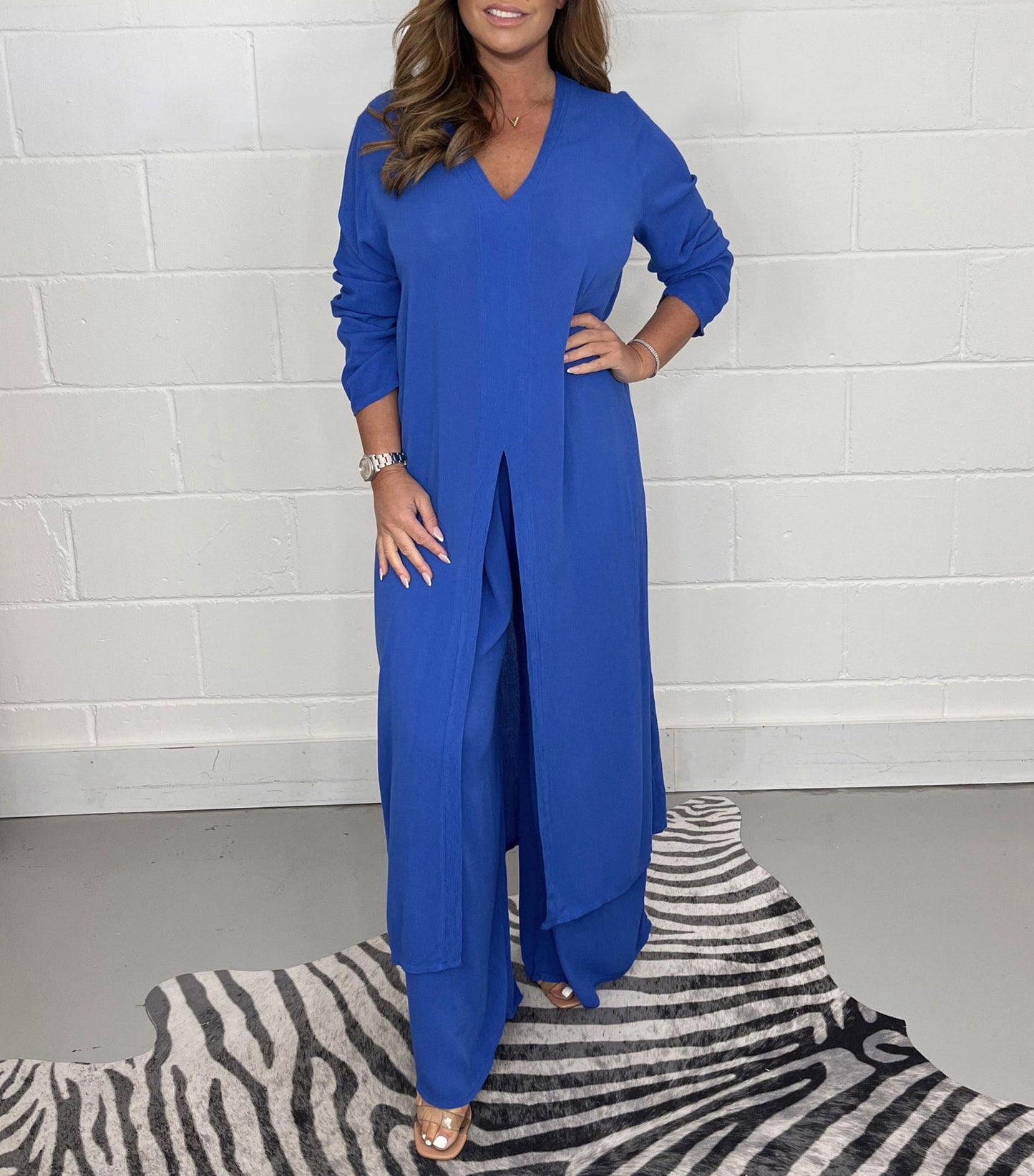 Chic & Comfy: Women’s Solid Color Long Top & Pants Set | Marvis - Marvis