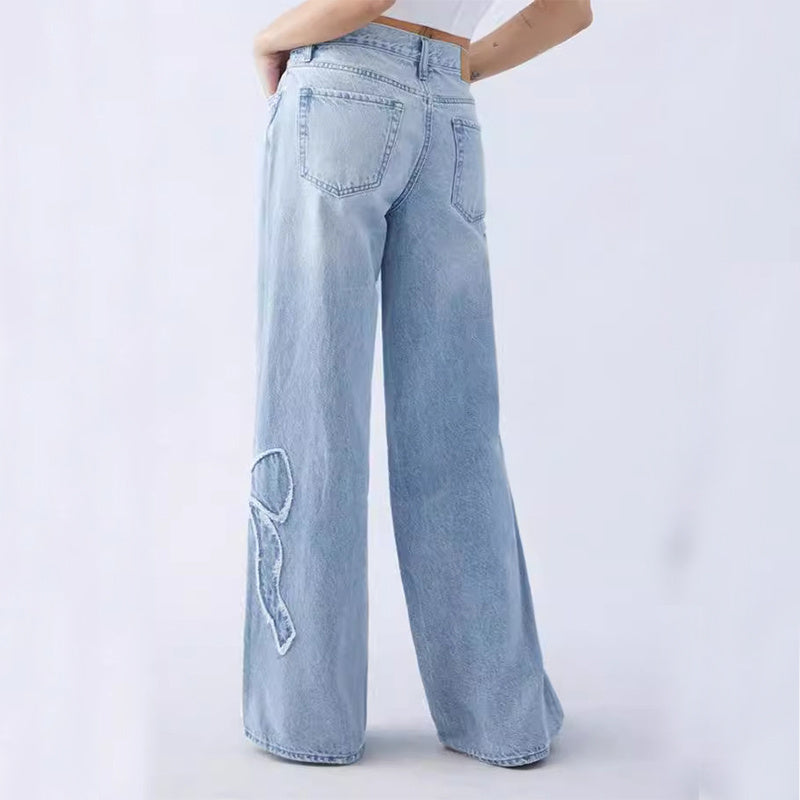 Hot Girl Vibes - Embroidered Butterfly Baggy Jeans | Marvis - Marvis