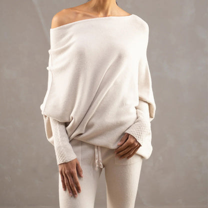 Cozy Meets Chic: Off-Shoulder Batwing Sleeve Sweater | Marvis - Marvis