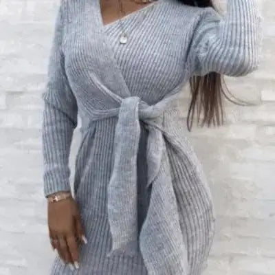 Wrapover Knitted Mini Dress: Cozy & Chic Style | Marvis - Marvis