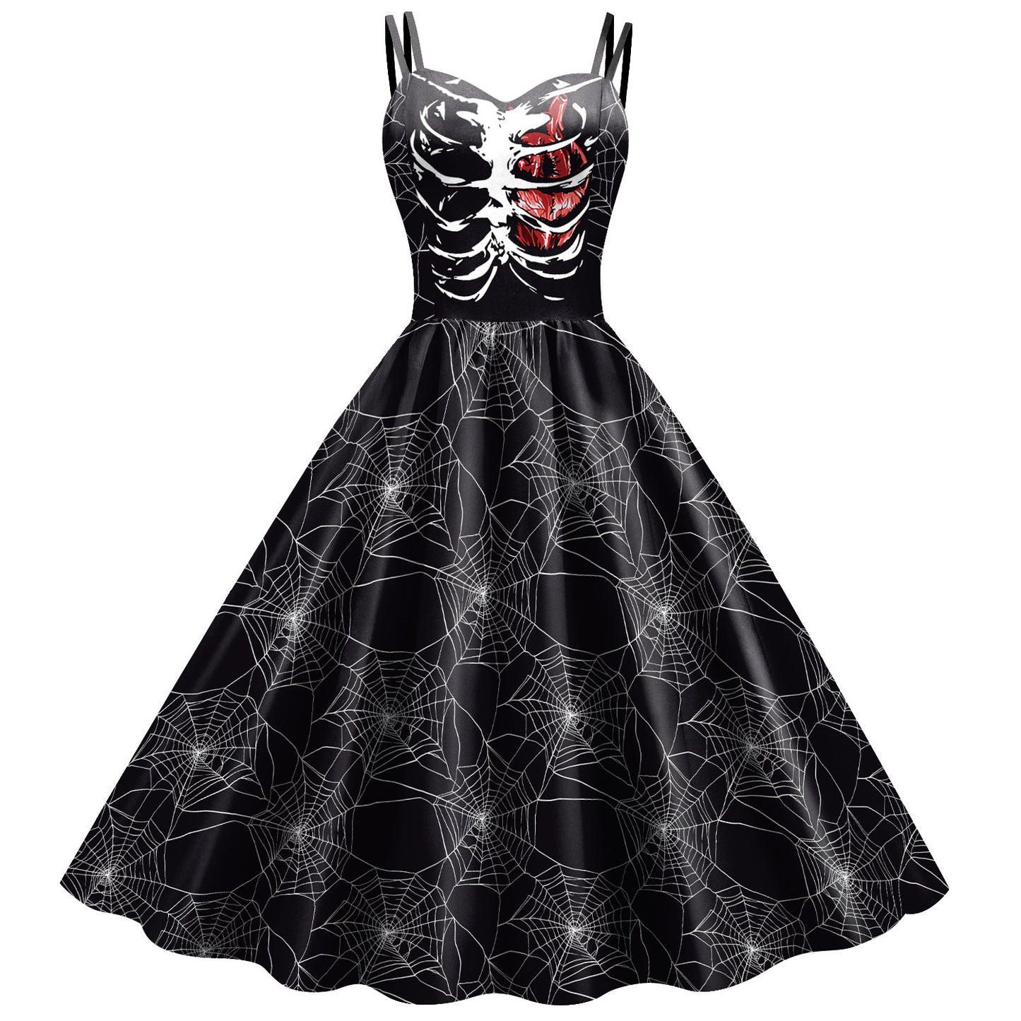 Skull Chic: Halloween Skeleton Print Dress for Fierce Fashionistas | Marvis - Marvis