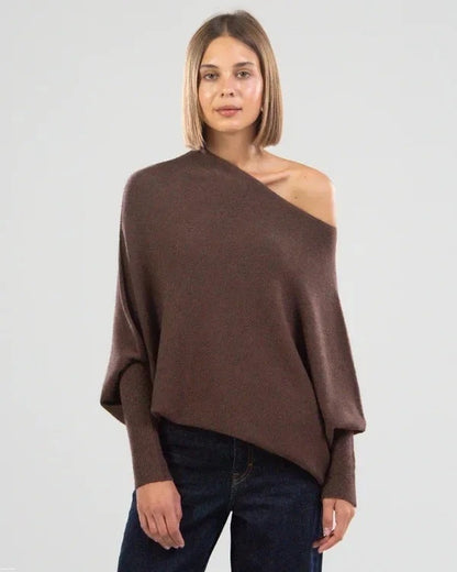 Cozy Meets Chic: Off-Shoulder Batwing Sleeve Sweater | Marvis - Marvis