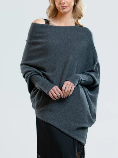 Cozy Meets Chic: Off-Shoulder Batwing Sleeve Sweater | Marvis - Marvis