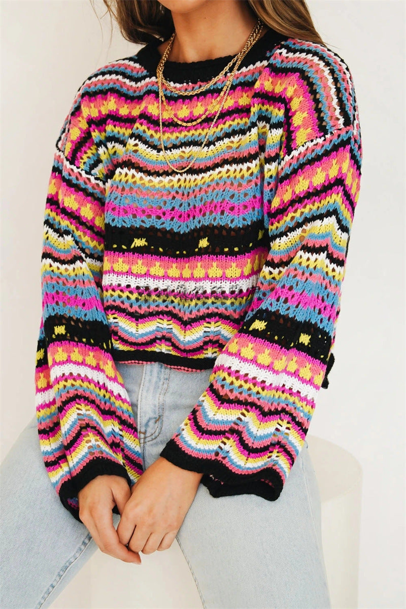 Rainbow Striped Sweater - Brighten Up Your Wardrobe! | Marvis - Marvis