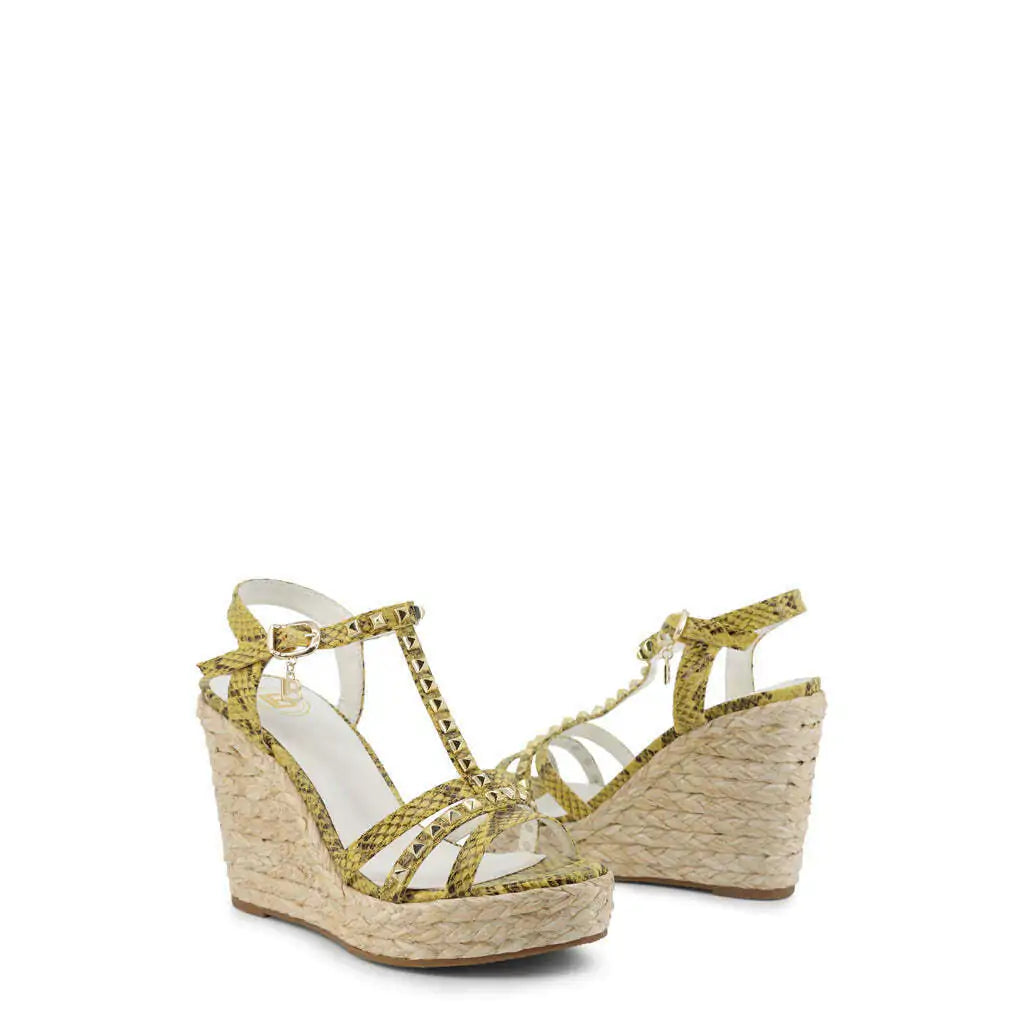 Strut in Style: Yellow Snakeskin Wedge Sandals | Marvis - Marvis