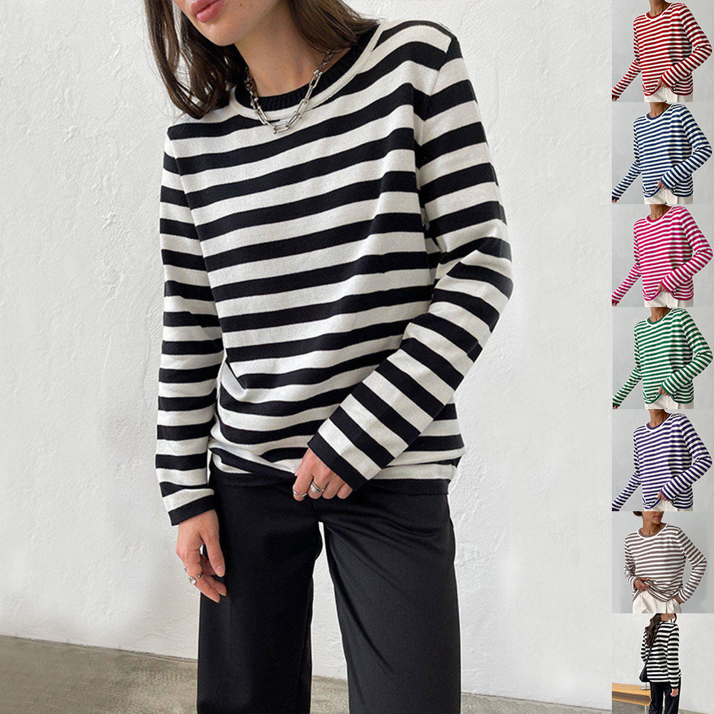 Snug & Striped Long-Sleeve Sweater - Cozy Up in Style! | Marvis - Marvis