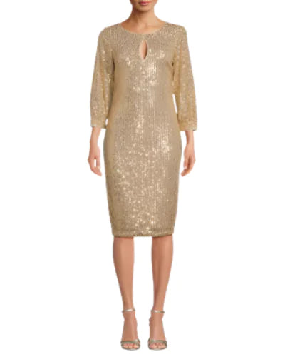 Sparkle & Shine: Kensie 3/4 Sleeve Sequin Sheath Dress | Marvis - Marvis