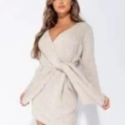 Wrapover Knitted Mini Dress: Cozy & Chic Style | Marvis - Marvis