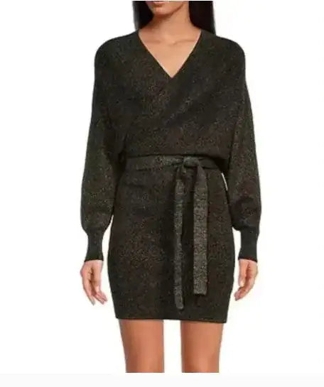 Gianni Bini Alston Sweater Mini Dress: Chic & Cozy in Black Silver | Marvis - Marvis