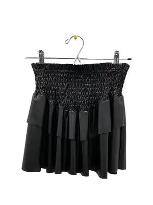 Unleash Your Edge with Our Leather Smock Ruffle Skirt | Marvis - Marvis