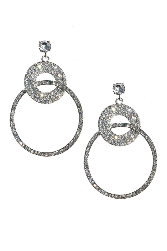 Sparkling Statement: Double Rhinestone Hoop Earrings | Marvis - Marvis