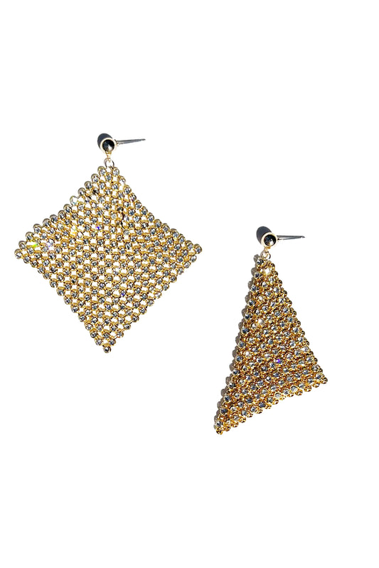 Sophisticated Shine: Soft Crystal Mesh Earrings | Marvis - Marvis