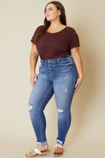 Curve-Flattering KanCan Button Fly Skinny Jeans | Marvis - Marvis