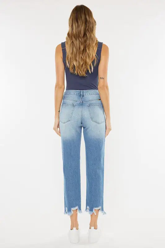 KanCan High-Rise Chewed-Up Mom Jeans – Edgy Comfort Awaits | Marvis - Marvis