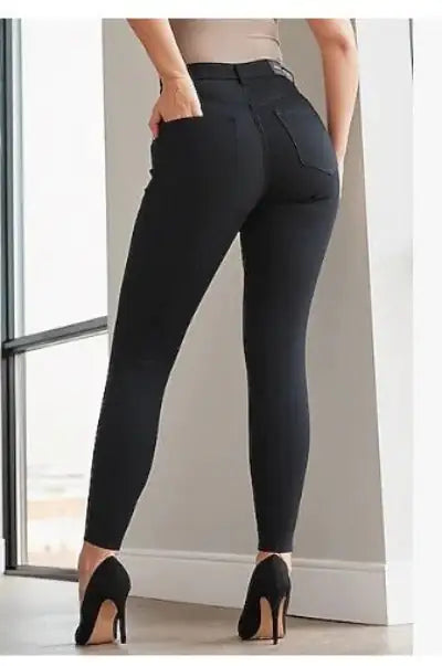 Curvy High Waisted Black Supersoft Skinny Jeans | Marvis - Marvis