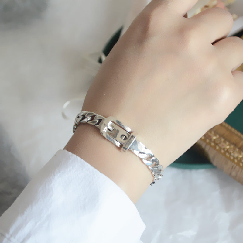 Elegant 925 Sterling Silver Chain Belt Bracelet – Timeless Accessory | Marvis - Marvis