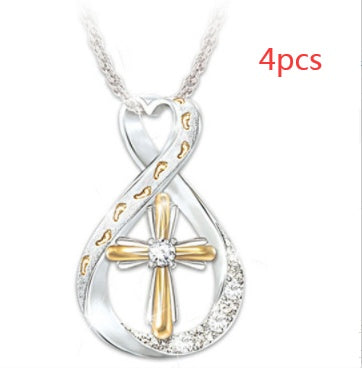 Cross Footprint Diamond Pendant - Two-Tone Elegance | Marvis