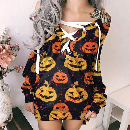 Enchanting Halloween Lace-Up V-Neck Dress - Spookily Stylish! | Marvis - Marvis