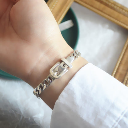 Elegant 925 Sterling Silver Chain Belt Bracelet – Timeless Accessory | Marvis - Marvis