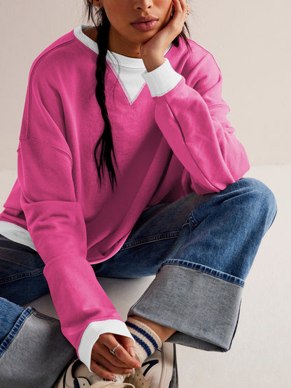 Street-Chic Style: Color-Matching Lantern Sleeve Sweatshirt | Marvis - Marvis