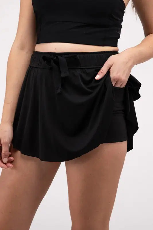 Game, Set, Match! Zenana Ruffle Hem Tennis Skirt with Pockets | Marvis - Marvis