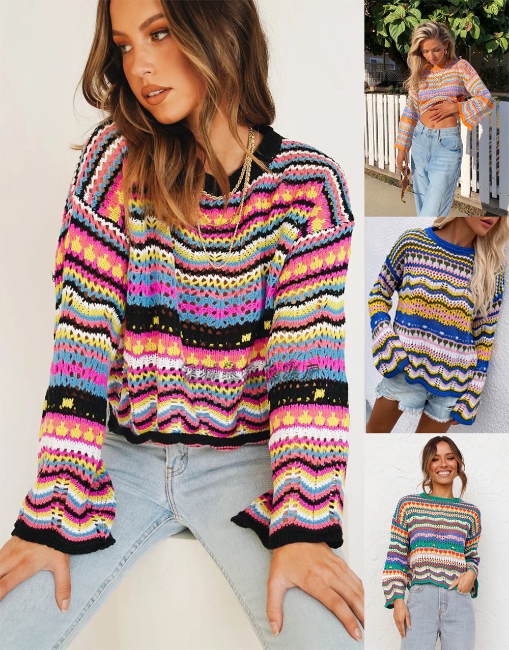 Rainbow Striped Sweater - Brighten Up Your Wardrobe! | Marvis - Marvis