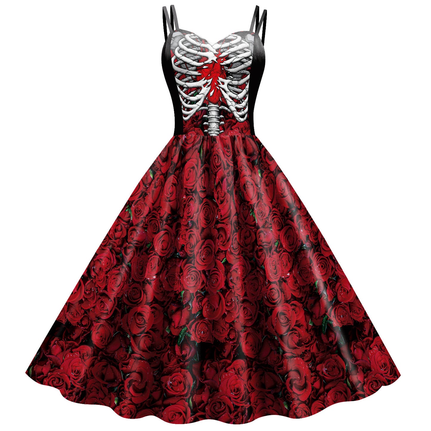 Skull Chic: Halloween Skeleton Print Dress for Fierce Fashionistas | Marvis - Marvis