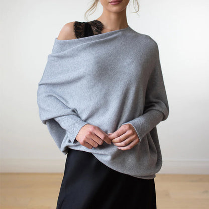 Cozy Meets Chic: Off-Shoulder Batwing Sleeve Sweater | Marvis - Marvis