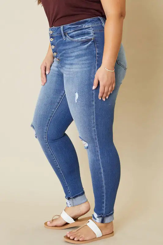 Curve-Flattering KanCan Button Fly Skinny Jeans | Marvis - Marvis