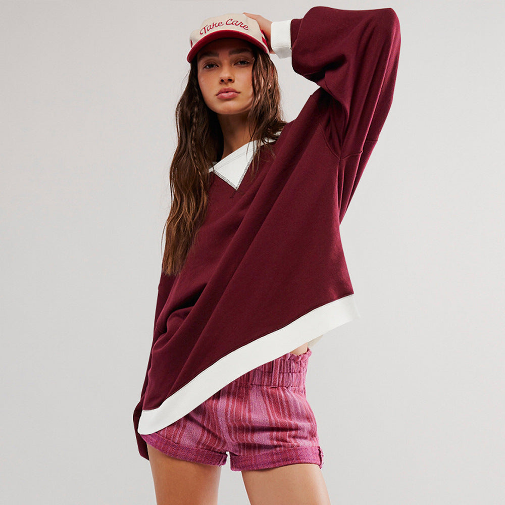 Street-Chic Style: Color-Matching Lantern Sleeve Sweatshirt | Marvis - Marvis