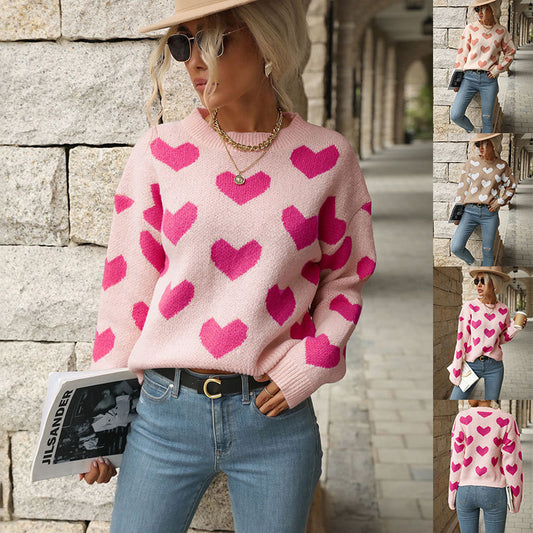 Fall in Love with Style: Love Print Knitting Sweater | Marvis - Marvis