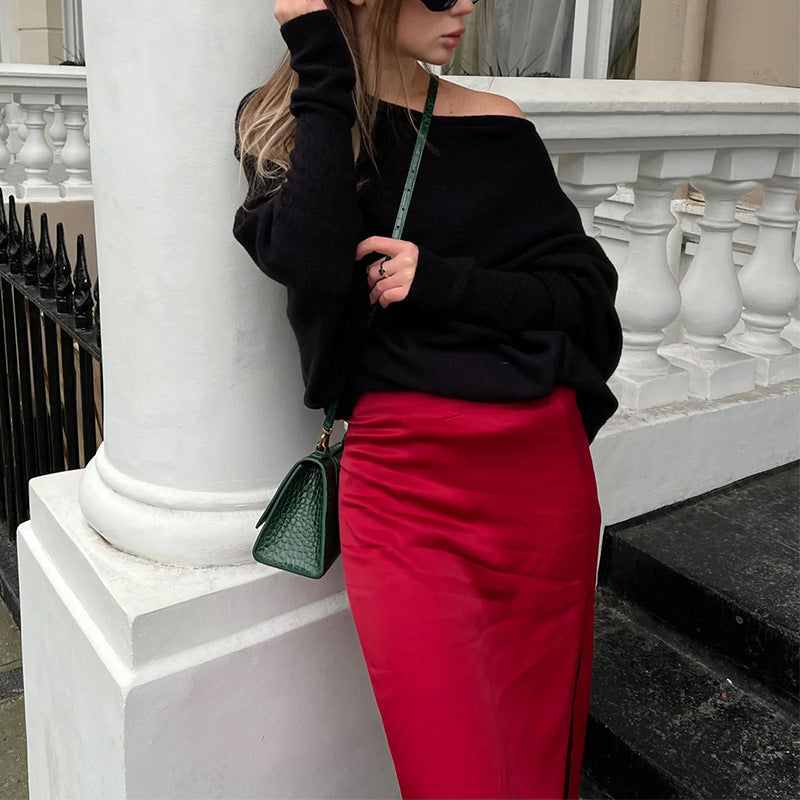 Cozy Meets Chic: Off-Shoulder Batwing Sleeve Sweater | Marvis - Marvis