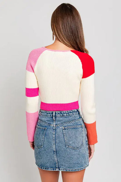 Color Block Stripe Knit Top: Bold & Cozy | Marvis - Marvis