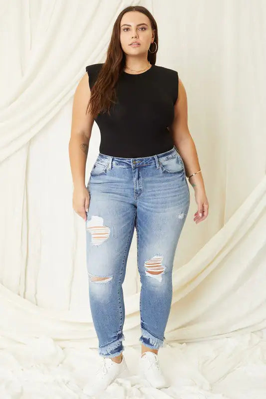 Flatter Your Curves with Mid-Rise Ankle Skinny Jeans | Marvis - Marvis