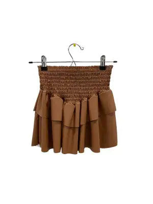 Unleash Your Edge with Our Leather Smock Ruffle Skirt | Marvis - Marvis