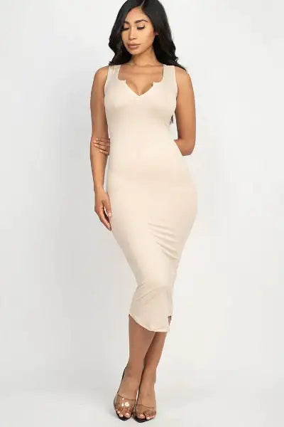 Chic & Casual: Women's Split Neck Tank Dress | Marvis - Marvis