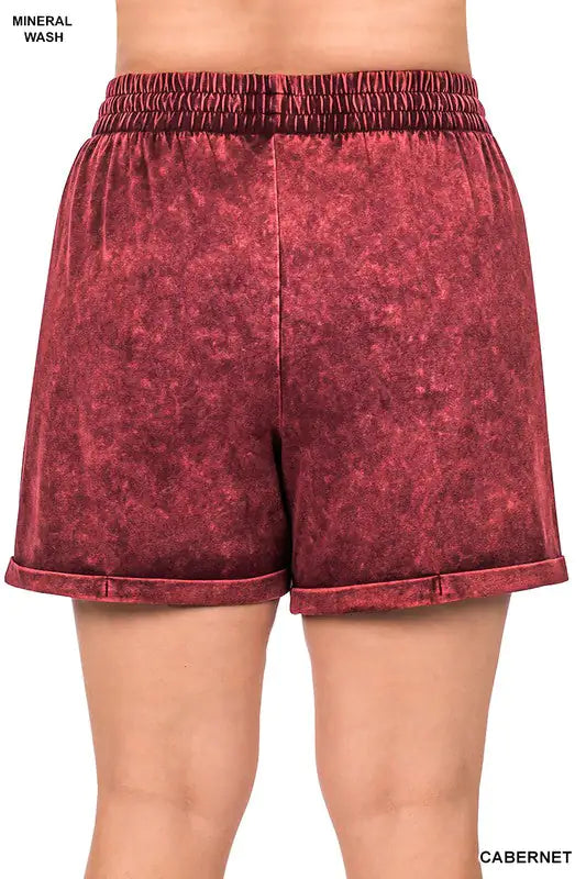 Chic Comfort: Plus Size Mineral Wash Shorts | Marvis - Marvis