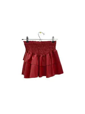 Unleash Your Edge with Our Leather Smock Ruffle Skirt | Marvis - Marvis