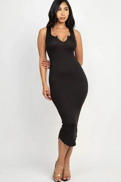 Chic & Casual: Women's Split Neck Tank Dress | Marvis - Marvis