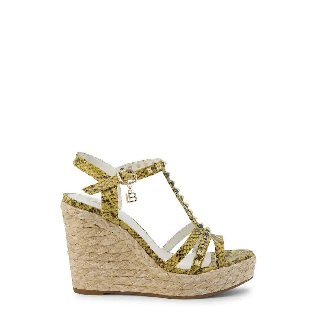 Strut in Style: Yellow Snakeskin Wedge Sandals | Marvis - Marvis