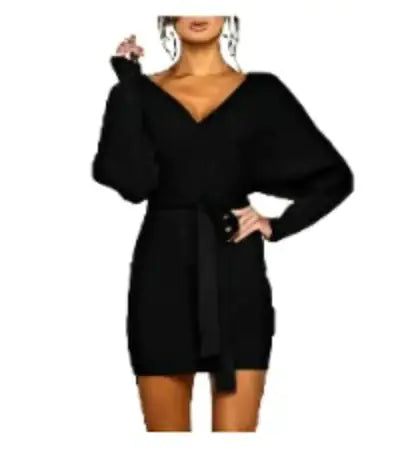 Gianni Bini Alston Sweater Mini Dress: Chic & Cozy in Black Silver | Marvis - Marvis