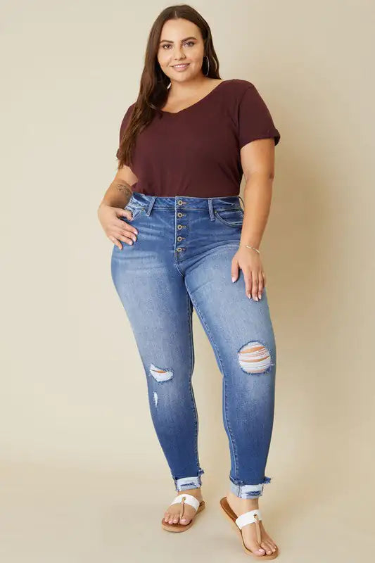 Curve-Flattering KanCan Button Fly Skinny Jeans | Marvis - Marvis